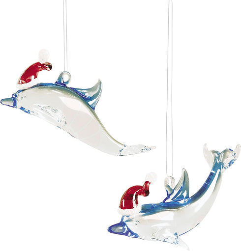 Gallerie II Santa Dolphin Christmas Xmas Ornament A2 Multi...