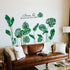 RW-1001 Removeable 3D Green Plants Wall Stickers DIY Fresh Leaf Home Wall Decoration Art Decor Wall Decal Peel and Stick Murals for Girls Kids Bab...