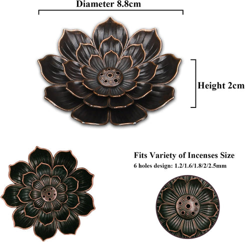 Incense Burner - Incense Stick Holder 5 Incense Holes with Detachable Ash Catcher...