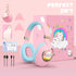 QearFun 7 Colors LED Light Up 3D Cat Headphones Bluetooth, Foldable Cat Ear Wireless On Ear Earphones Gaming Headset with Mic & 3.5mm Jack, Gifts ...