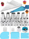 Cake Piping Set for Baking with Reusable Piping Bags and Tips, Standard Converters, Silicone Rings, Decorating Supplies for Deviled Egg , Cupcake ...