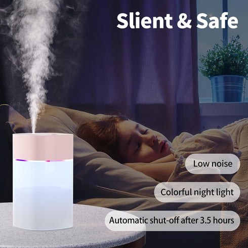 Small Humidifier, Mini Humidifier for Plant, 400ml Cool Mist Humidifiers for Bedroom, Desk Personal Humidifiers for Indoor Office Car, Portable Hu...