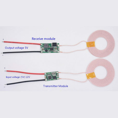 Qi Wireless Charging Module Inductive Charger Transmitter +Receiver Power Supply Module DC 5V 2A (Coil Outer Diameter 43mm)-1 Pair...