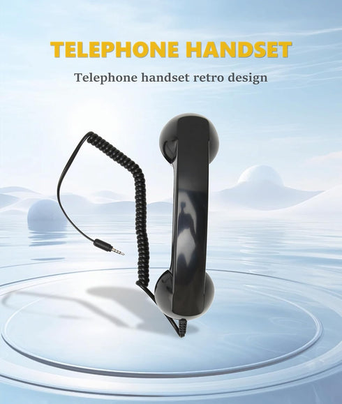 Jiawu Vintage Retro Telephone Handset, Cell Phone Receiver MIC Microphone Speaker for Cellphone, Smartphone and Computers, Old Telephone Headse wi...