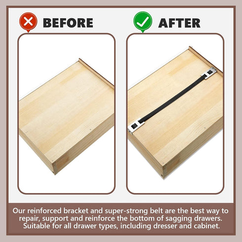 6 Set Drawer Repair Kit Drawer Support Brackets includes Screws for Reinforcing and Repairing Broken Sagging Wood Drawers Furniture Hardware Acces...