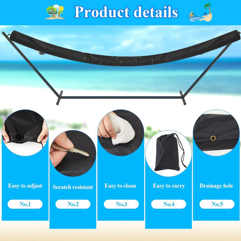 Extra Long Waterproof Hammock Sleeve Protector 16 ft Lightweight and Compact Camping Hammock Storage and Cover, Black (Cover Only)...