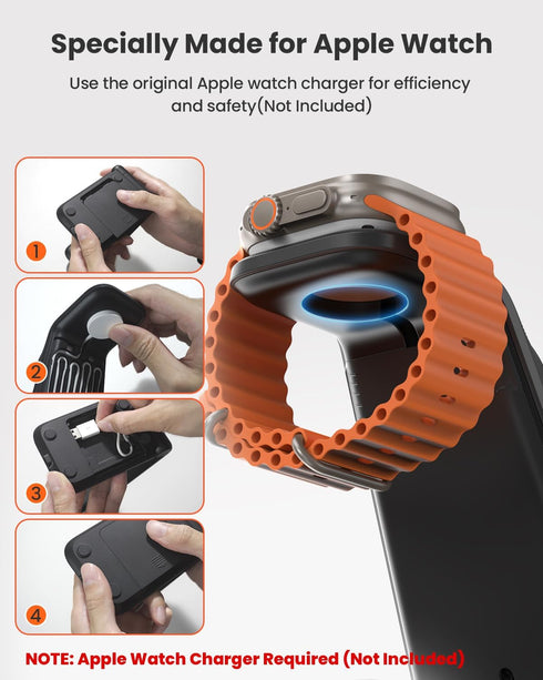 Wireless Charger for Magsafe iPhone Stand: GEEKERA Foldable Magnetic 3 in 1 Charging Station Dock for Apple Watch Ultra/SE/9/8/7/6/5/4/3/2, iPhone...