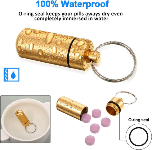 27 Pieces Christmas Pill Container Waterproof Pill Case Aluminum Pill Holders Aluminum Pill Case Keychain Pill Bottles with Keychain for Daily Use...