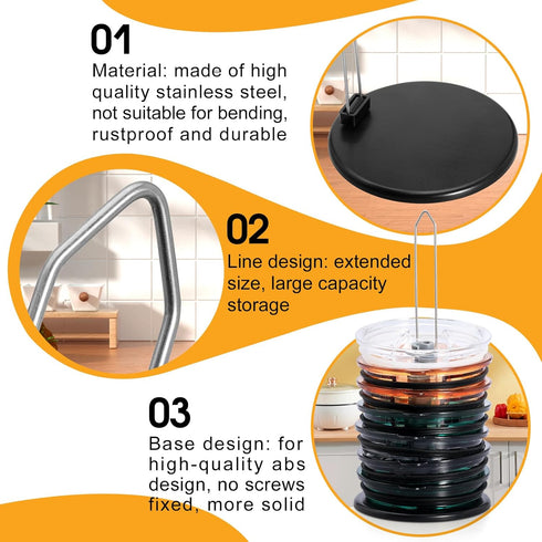 3 Pieces Tumbler Lid Organizer, Lid Organizer with Collapsible Design, Can Accommodate Up to 10 Cup Lid, Saves Kitchen Cabinet and Countertop Spac...