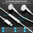 for Lightning Headphones Wired Earbuds for Apple iPhone Earphones MFi Certified Corded Headsets HiFi Stereo with Microphone Volume Control for iPh...