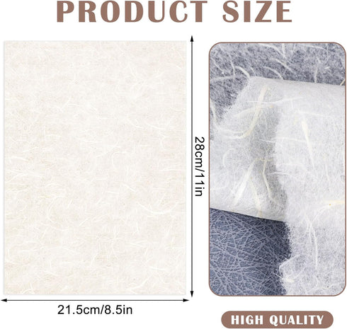 60 Sheets A4 Mulberry Paper Sheets Natural Fiber Rice Paper 8.5 x 11in Decoupage Paper Decorative Paper Tissue Paper for DIY Crafts, Calligraphy, ...