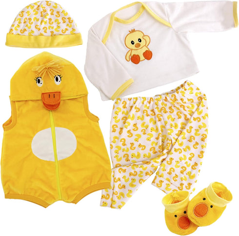 Aori Reborn Baby Doll Clothes - Outfit Accessories for 20-24 inch Realistic Newborn Toy Dolls, 5 Piece Set...