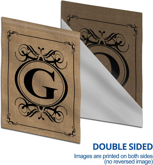 Anley Classic Monogram Letter G Garden Flag, Double Sided Family Last Name Initial Yard Flags - Personalized Welcome Home Decor - Weather Proof & ...