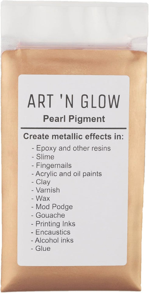 Art 'N Glow Mica Pearl Pigment Powder - 25 Grams - Fine Pearl Pigment for Epoxy Resin - Great Choice for Creatives - Acrylic Paints - Art Crafts -...