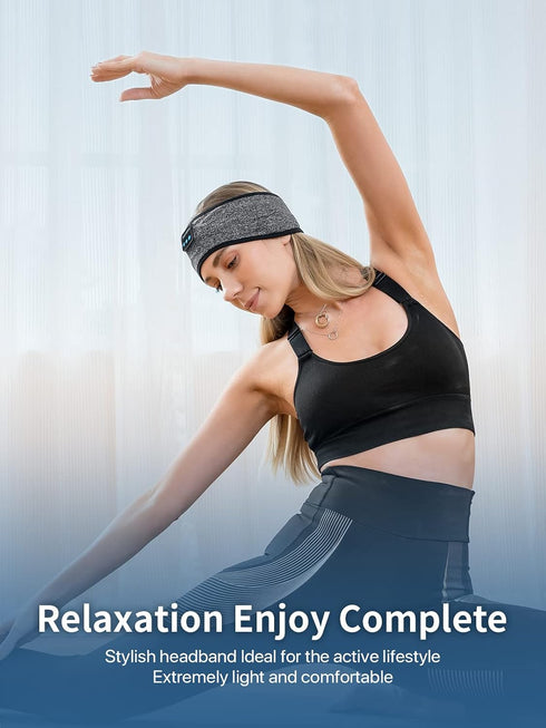 Wireless Sports Headband, Ultra-Long Play Time Sleeping Headphones, Headband Headphones Built in Speakers Perfect for Sleep, Workout, Tennis, Yoga...