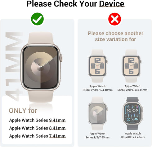 Tensea 2Pack for Apple Watch Screen Protector 45mm 41mm 44mm 40mm 49mm Accessories, Protective Soft Film with Installation Kit, for iWatch Series ...