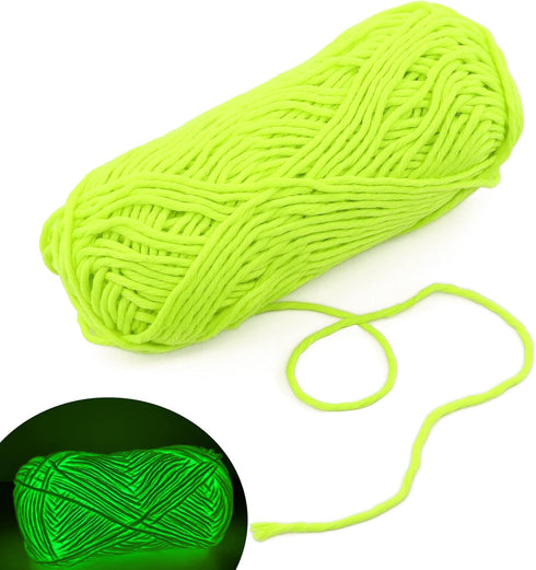 Glow in The Dark Yarn,Crochet Yarn Bulk 60 Yards of Soft Yarn for Crocheting DIY Arts Crocheting and Knitting Mini Project Glow in The Dark Party ...