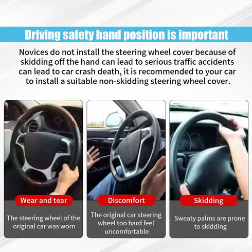 Carbon Fiber Anti-Skid Car Steering Wheel Cover - Segmented Butterfly Steering Wheel Protector Anti-Slip Universal Fit for Most Cars, SUVs Interio...