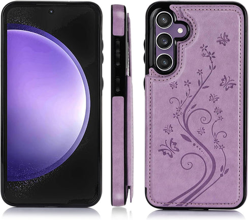 Asuwish Phone Case for Samsung Galaxy S23 FE 5G with Tempered Glass Screen Protector and Card Holder Wallet Cover Stand Flip Leather Cell Accessor...