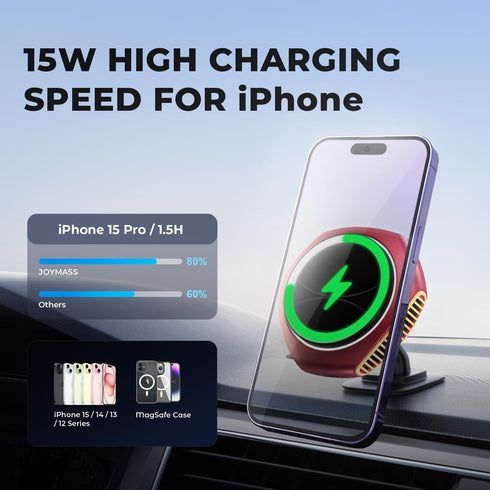 for MagSafe Car Mount Charger, 15W Zinc Alloy Fast Charging Magnetic Wireless Car Charger Phone Holders for Your Car Fits for iPhone 15 Pro Max Pl...