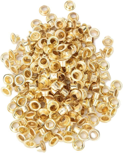 Golden Grommets Kit Metal Eyelets Shoe Eyelets Grommet Sets for Shoes Clothes Crafts Bag DIY Project Office Supplies...