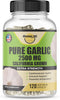 Garlic Capsules 2500mg - Made with Organic Garlic Bulbs, California US Grown - Natural Immune Support Supplement 40 Day Supply...