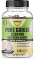 Garlic Capsules 2500mg - Made with Organic Garlic Bulbs, California US Grown - Natural Immune Support Supplement 40 Day Supply...