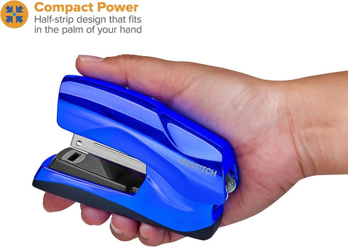 Bostitch Office Heavy Duty Stapler, 40 Sheet Capacity, No Jam, Half Strip, Fits into the Palm of Your Hand, For Classroom, Office or Desk, Metalli...