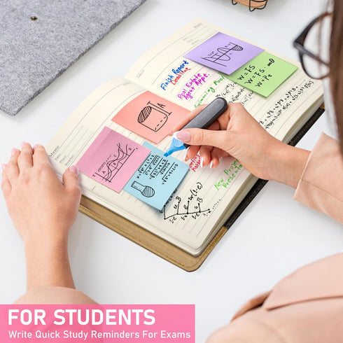 GOTIDEAL Sticky Notes, 8 Pads, 3x3 inches Stick Notes, 800 Sheets Pastel Colors Self-Stick Note Pads, Easy to Post for Home, Office Supplies, Stud...