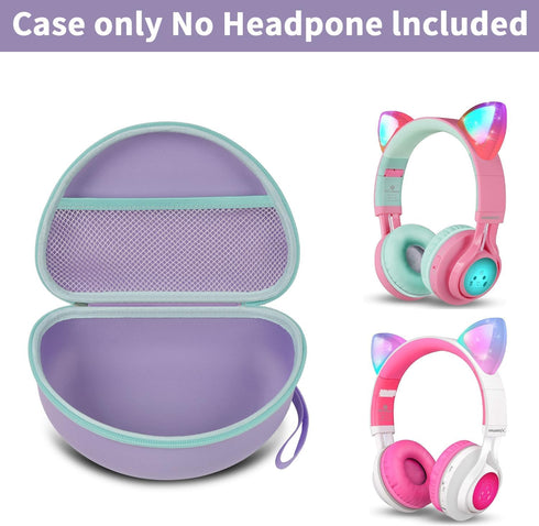 Headphone Case for Riwbox CT-7 Pink/for Jack CT-7S Cat Green 3.5mm/ for iClever IC-HS01/for Picun/for FosPower Bluetooth Wireless Over-Ear Headpho...