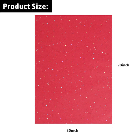 50 Sheets 20"X28" Full Size Gift Wrapping Tissue Paper, Red Glitter Tissue Paper Bulk for Gift Bags, Wedding Birthday Showers Arts Craft Party Dec...