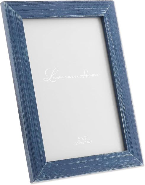 Lawrence Frames 745757 Weathered Woods 5x7 Charlotte Navy Blue Picture Frame...