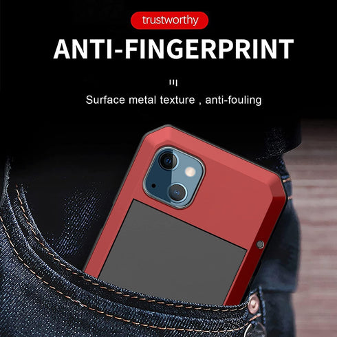 Marrkey for iPhone 13 Case, 360 Full Body Protective Cover Heavy Duty Shockproof Tough Armour Aluminum Alloy Metal Case with Silicone Built-in Scr...