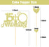 Sumerk 15th Anniversary Cake Topper,13pcs Gold Glitter Cake Toppers with Small Heart,Cake Decorations for 15th Wedding Anniversary Celebration Par...