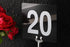 New Star Foodservice 23084 1-100 Double Side Plastic Table Numbers, 4" x 4" Inch, Light Grey on Black...