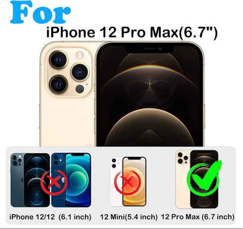 for iPhone 12 Pro Max Case with Built-in Screen Protector,Belt Clip Holster,Heavy Duty Shockproof Drop Protection Military Grade Full Body Rugged ...