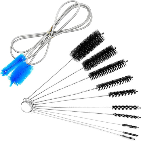11pcs Long Pipe Cleaner Set, Flexible Drain Brush, Flexible Long Drain Brush Extra Long Flexible Tube Cleaning Brush Fridge Cleaning Tool for Clea...
