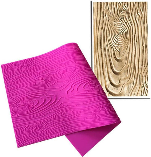 AK ART KITCHENWARE Woodgrain Fondant Impression Mat Silicone Cake Lace Mold Cake Texture Mat Pink BLM-23...