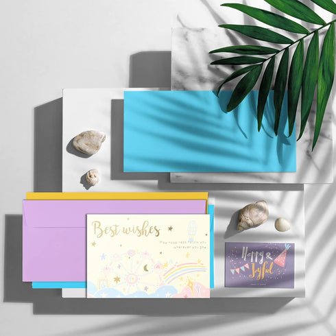 50 Pack Colorful Envelopes #10,Envelopes Letter Size,#10 Business Envelopes,Envelopes Self Seal for Business,Office Checks,Letter,Mailing Invoices...