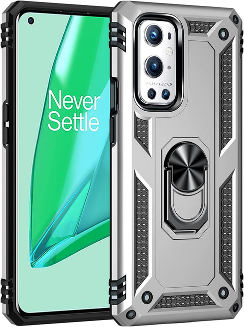 Military Grade Drop Impact for Oneplus 9 Pro Case Oneplus 9 Pro 5G Case 360 Metal Rotating Ring Kickstand Holder Armor Heavy Duty Shockproof for O...