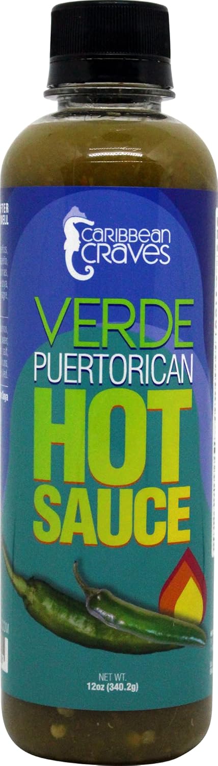 Caribbean Craves - Puerto Rican Hot Sauce - 12oz (Bulkier Size) (Verde (2pk), Pickled Jalapeño Peppers)...