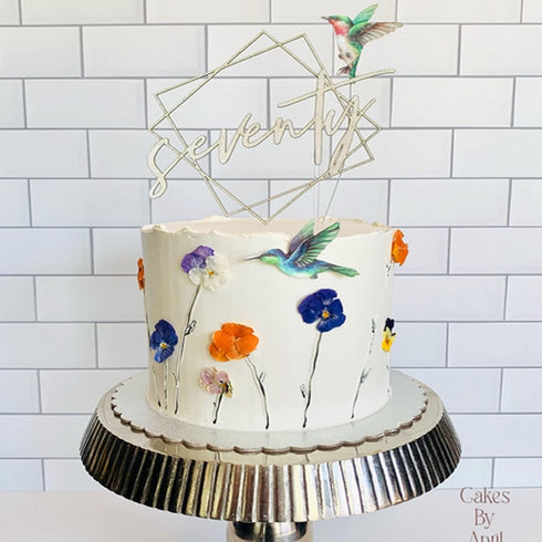 GEORLD Edible Cupcake Topper Wafer Hummingbird Cake Bird Decoration by Wafer Paper,12 Counts,Flat not 3D...