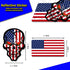 6pcs Reflective American Flag Hard Hat Stickers, Red Ops Decals for Tactical Gear, Patriotic USA Skull Flags Toolbox Helmet Labels...