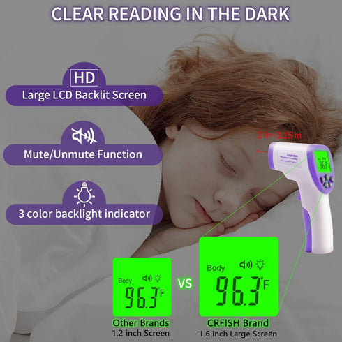 Digital Thermometer for Adults and Kids, Forehead/Infrared Thermometer, Non Contact Thermometer with Fever Alarm,Silent Mode, 2 in 1 Mode (White)...