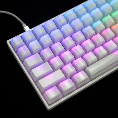 YMDK 120 Keys ABS ANSI ISO 1.5mm Blank Milk Fog OEM Profile Shine Through Keycap for MX Mechanical Keyboard RGB GK61 96 84 68 108 87...