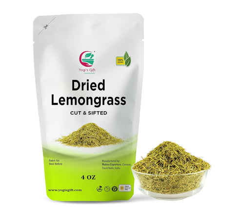 Dried Lemongrass 4 oz | Cut and Sifted Loose Leaf | Aroma Rich Lemon Grass | by Yogi's Gift ®...