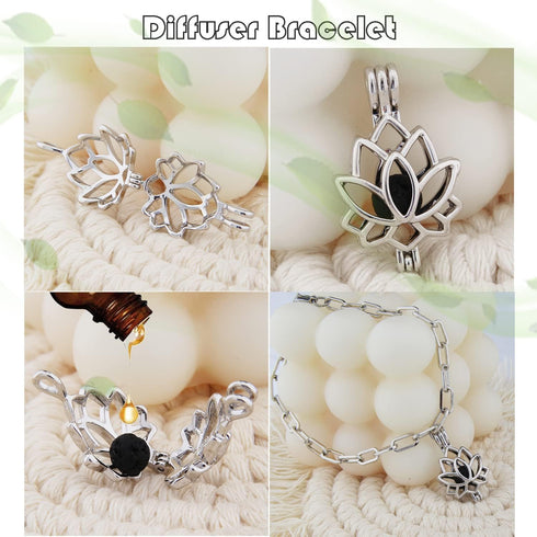 DOUBI Pearl Bead Cages Pendants Necklace Charms for Adults Women DIY Jewelry Making Aromatherapy Diffuser Necklace Lockets Metal Charms for Crafts...