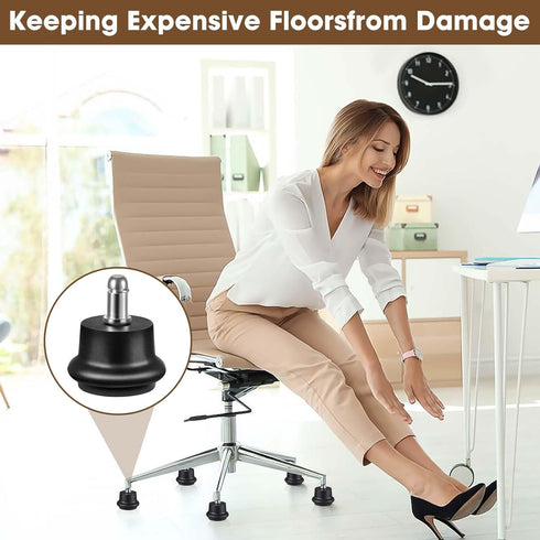 Bell Glides Replacement Office Chair or Stool Swivel Caster Wheels to Fixed Stationary Castors (Bell Glides Short)...