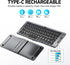 Foldable Bluetooth Keyboard with Stand Holder, Portable Wireless Phone Keyboard, Rechargeable Full Size Ultra Slim Travel Keyboard for iOS, Androi...