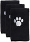 Bone Dry Pet Grooming Towel Collection Embroidered Absorbent Microfiber Drying Set, 15x30, Black, 3 Count...